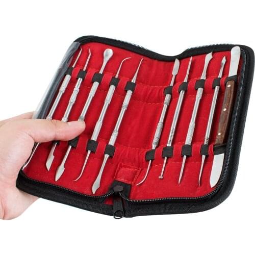 10Pc Dental Spatula Plaster Knife Practical Stainless Steel Versatile Teeth Wax Carving Tool Set Dental Instrument Dentist Tools