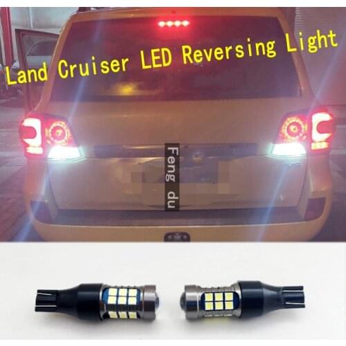 2pcs For 1998-2021 Toyota Land Cruiser Reversing Light LC100 LC200 lc80 70 High Bright LED Car Auxiliary Bulbs W16W T15 6000K