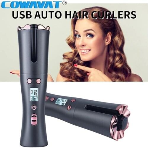 2020 New Air Curler USB Cordless Automatic Hair Curler Auto Wireless Curler USB Rechargeable Hair Waver Tongs Iron Curling Wand
