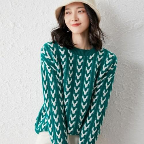 2021 woman winter 100% Cashmere sweaters knitted Pullovers jumper Warm Female O-neck blouse blue long sleeve clothing