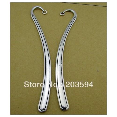 50Pcs/lots tibet silver smooth bookmark Alloy Metal bookmark findings