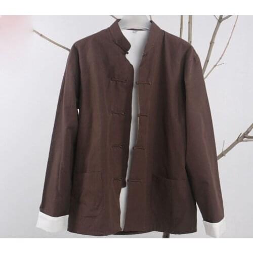 9color cotton coffee/blue/grey/red double layer outfit hanfu tang suits jacketwing chun clothing kung fu tai chi uniforms