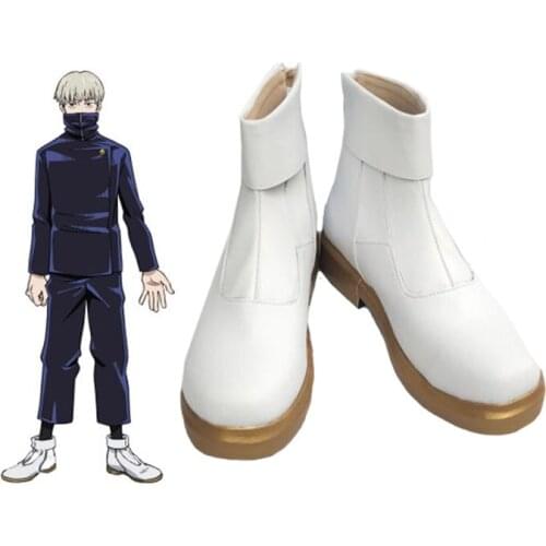 Anime Jujutsu Kaisen Toge Inumaki Cosplay Shoes Red Halloween Carnival Boots PU Leather Shoes Cosplay Props Custom Made