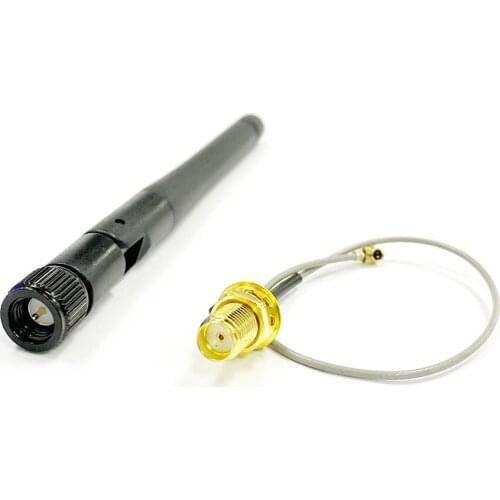 2.4Ghz 3dbi Omni WIFI Antenna with SMA Male Connector +SMA Female to IPX/UFL Cable Adapter 15cm for Wireless Router