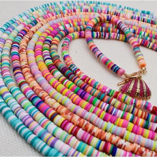 6mm Color Flat Round Polymer Clay Beads Loose Spacers Mix Vinyl Disc Beads For DIY Jewelry Making Fashion Bracelet & Necklace