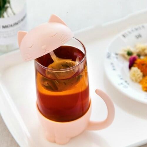 Cartoon Adorable Pet Soak Filter Cup Lovely Kitten Dog Cup Office Household Afternoon Tea Scented Tea Fruit Tea Black Tea Cup