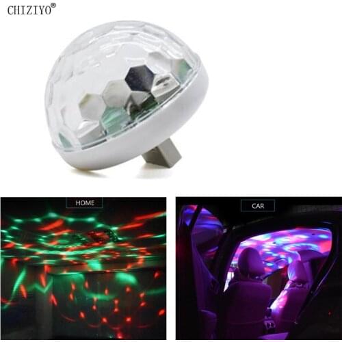 USB LED Car Roof Colorful DJ Music Night Light Projector Home Car Interior Atmosphere Light Decorative Strobe Lamp