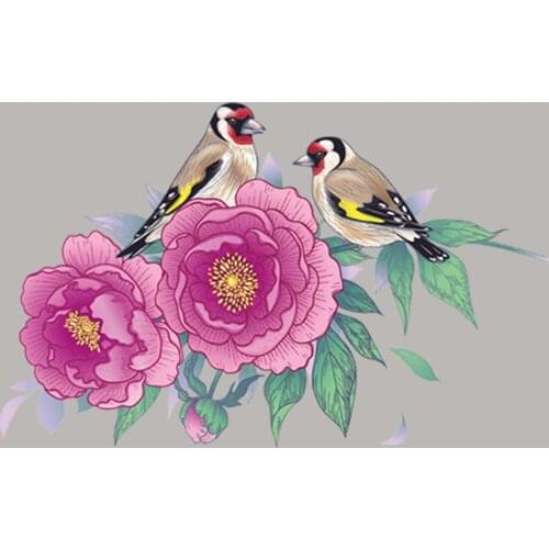Colors Iron-On Transfer Tops Diy Appliqued Vinyl Heat Transfer Fashion Patch Iron On Clothes Flower Birds Stickers