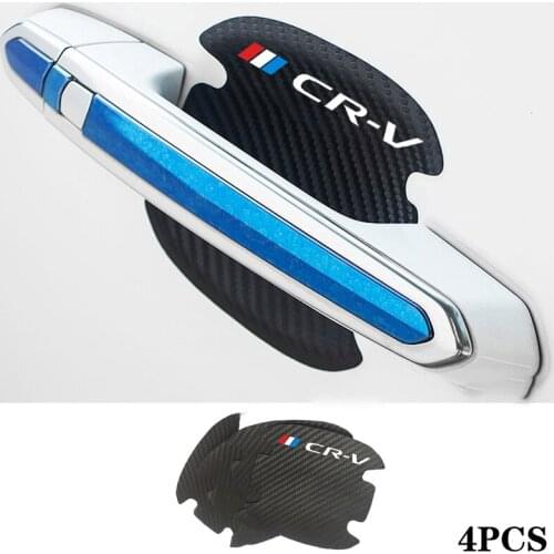 For Honda CR-V CRV 2017 2018 2019 2020 Car Film Protection 4pcs Carbon Fiber Pattern Car Door Handle Scratch Protector Stickers