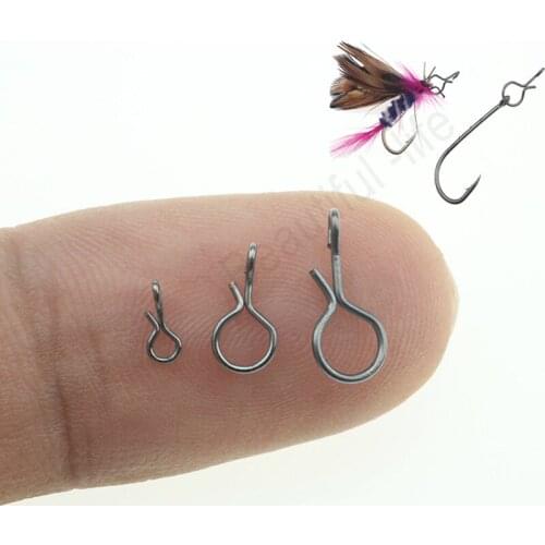 Hot Sale 10pcs/lot S M L Fishing Snap Hooks Quick Change For Flies Hooks And Lures Carbon Steel Fishing Snaps Accessories