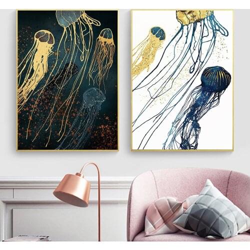 Canvas Painting Snake Octopus Jellyfish Squid Posters and Prints on The Wall Art Decorative Wall Pictures for Living Room Decor