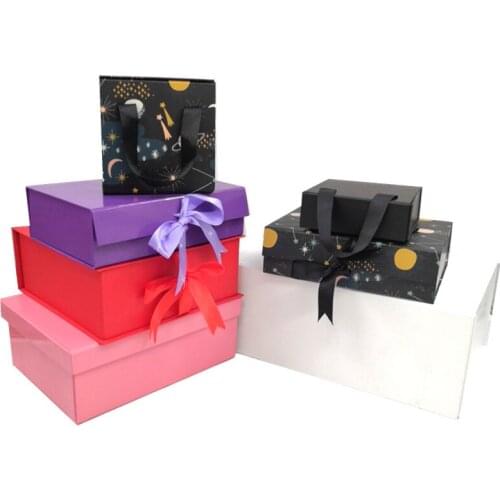 Custom Logo Hair Packaging Box Magnet Rigid Cardboard Folding Gift Packaging Box for Garment Clothing Apparel Shoe Wedding