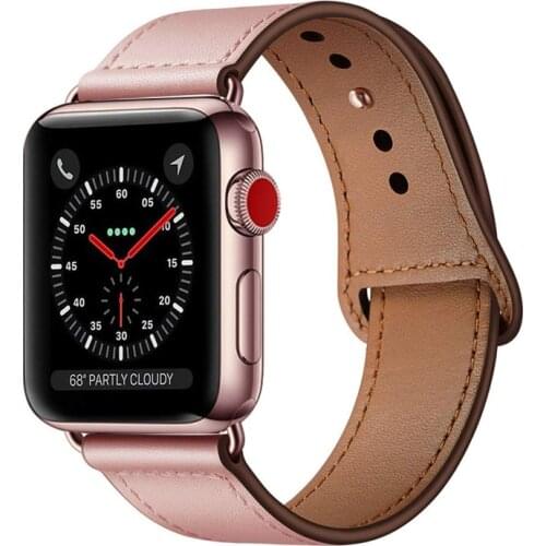 Leather loop strap For apple watch band 44mm 40mm 42mm 38mm series 6/5/SE/4/3/2 iwatch Accessories 44 mm leather watchband