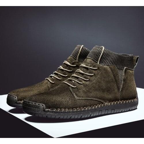 Mens sneakers causal botas desert fashion leisure coturno dress boot para leather wear vintage genuine hombre shoe shoes brown