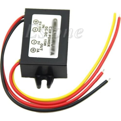 DC New Waterproof 12/24V to 5V 3A 15W Step-Down Converter Module Car Power J6PE