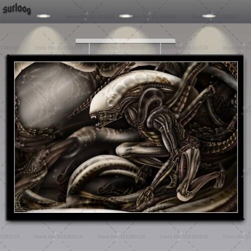 Giger Li II Alien Horror Artwork Posters and Prints Wall Art Pictures Poster Canvas Painting for Home Decoration