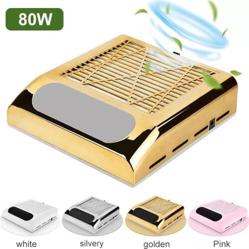 Nail Dust Collector For Manicure Nails Fan Vacuum Cleaner With Big Power 80W Strong Power Dust Collector For Nails Salon Tools
