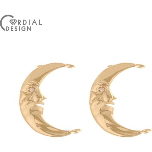 Cordial Design 50Pcs 18*24MM Jewelry Findings & Components/Charms/DIY Making/Hand Made/Earrings Accessories/CZ Connectors