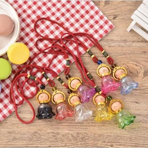 Glass Rose Perfume Essential oil Empty Bottles Multicolor Flowers Glass Jar Car perfume Bottles pendant F20171320