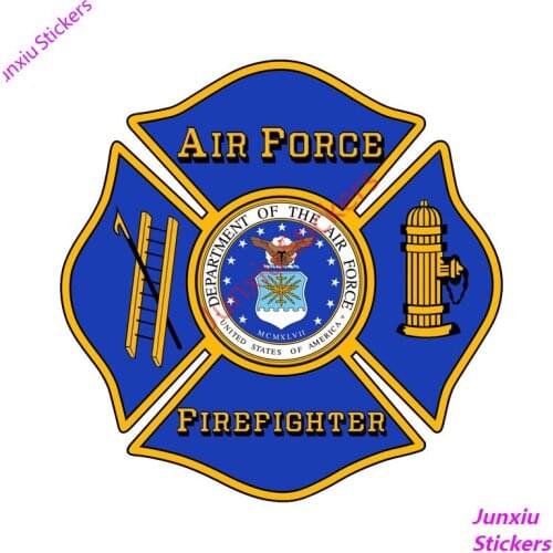 Reflective Air Force Firefighter Cover Scratches Color Vinyl Car-Sticker Decals Bumper Window Bodywork Car Interior KK15*15cm