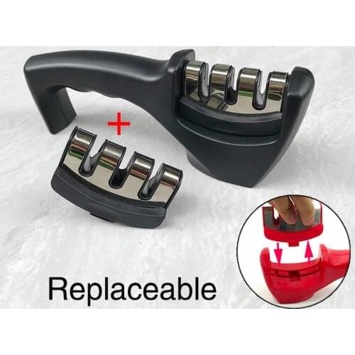 4 IN 1scissors knife sharpener 3 paragraphs knife sharpener Replaceable grinding head section knives accessories kitchen gadgets