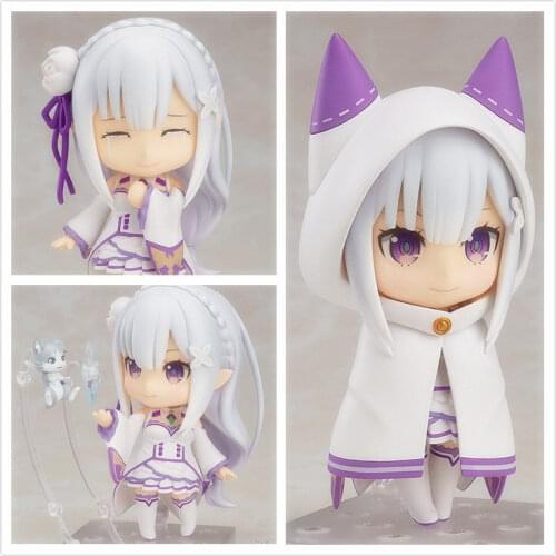 10cm Anime Re:Life In A Different World From Zero Emilia Figure 751 Q Version PVC Action Figure Collection Model Toy