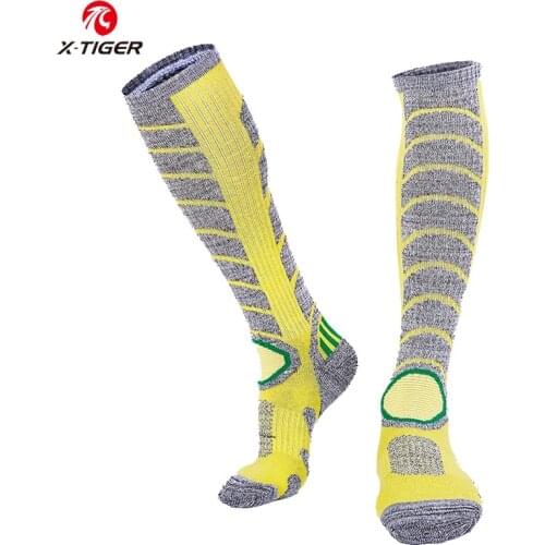 X-TIGER Ski Socks Men Women Winter Warm Thermal Ski Socks Thick Cotton Sports Soccer Cycling Snowboard Skiing Long Warmers Socks
