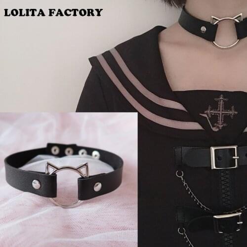 10 COLOURS Japanese cute cat NECKLACE LEATHER NECKLACE girl heart Necklace Trendy Sexy Punk Gothic Women choker Jewelry Gift