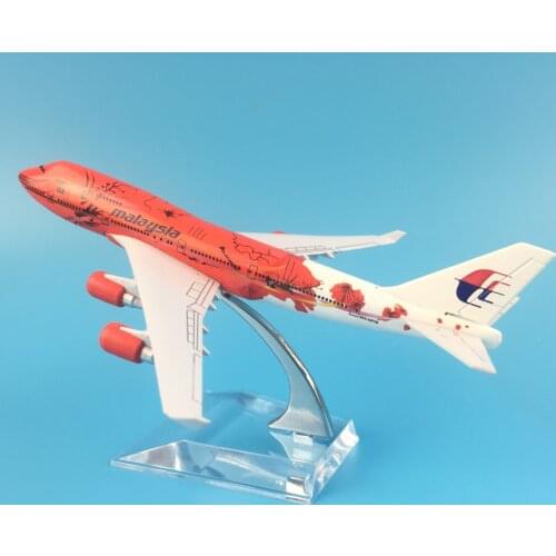 16CM AIRASIA 747 RED MALAYSIA METAL ALLOY MODEL PLANE AIRCRAFT MODEL TOY AIRPLANE BIRTHDAY GIFT