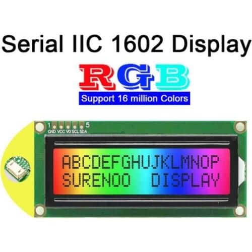 16X2 1602 3.3-5V Serial IIC I2C FSTN Positive Negative Character LCD Module Display Screen LCM Panel(Black on RGB
