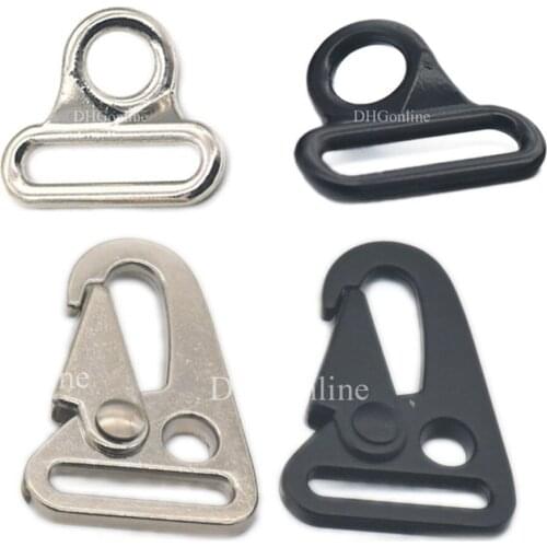 2 5 25 Sets Sling Clips Triangles Ring Buckle + Olecranon Spring Hook Buckle For Keyrings Belt Bag Webbing Nickel Black Choice