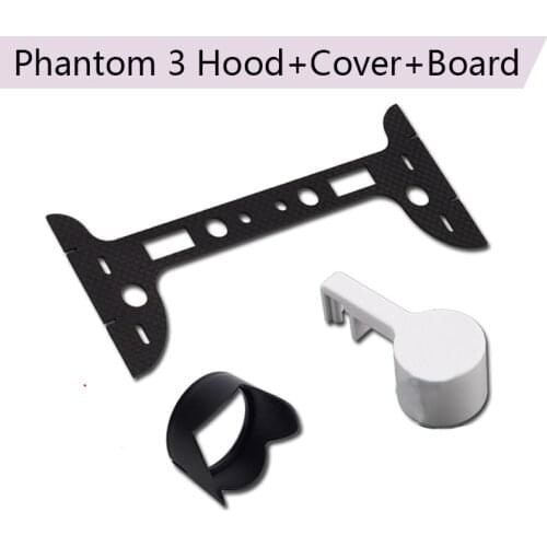 3 in 1 Protective Camera Lens Cap Holder Sun Shade Hood Carbon Fiber Protector Guard for DJI Phantom 3 Drone Gimbal Spare Parts