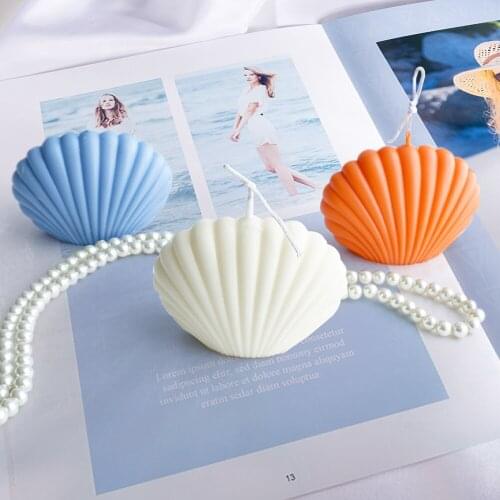 3d Seashell Shell Candle Silicone Moulds Cake Decoration Tools Durable Plastic Scallop Mold Diy Craft Fondant Molds