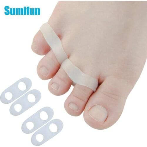 4pcs Toe Separators Stretchers Straighteners Alignment Bunion Gel 2 Holes Pain Relief Foot Care Tools Pedicure D2231