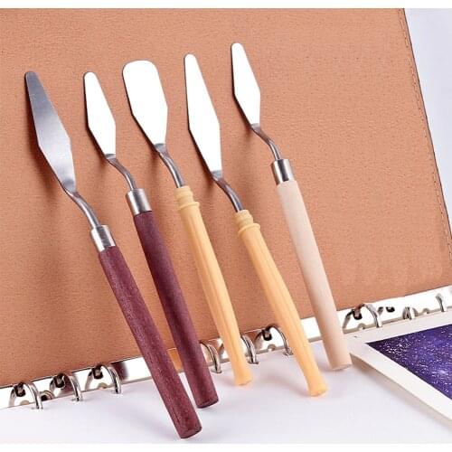 7Pcs/Set Stainless Steel Oil Painting Knives Artist Crafts Spatula Palette Knife Oil Painting Mixing Knife Scraper Art Tools