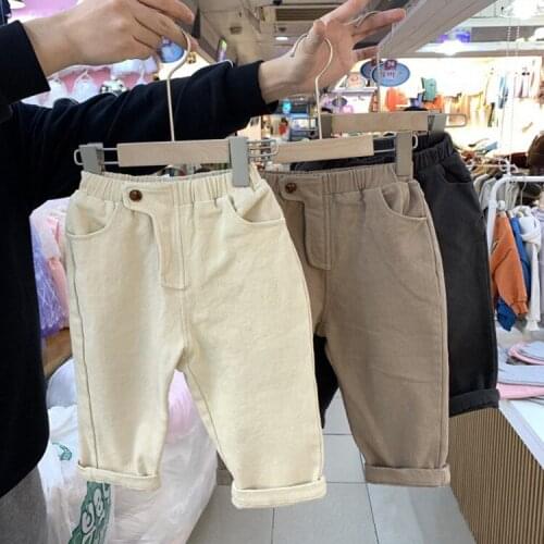 New style trousers for men and women, Korean style loose, western style, thick washed cotton casual trousers