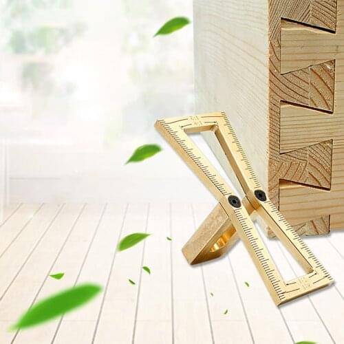 Woodworking Dovetail Marker Copper Dovetail Marking Template Tenon 1: 5 And 1: 8 Wood Joint Gauge With Scale Dovetail Guide Tool