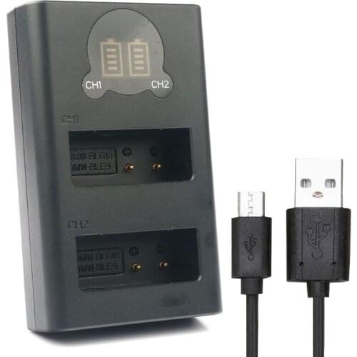 DMW-BLG10 BLE9 Camera Bttery Dual USB Charger for Panasonic DMC-TZ80/TZ81/TZ100/TZ101/TZ110/ZS110 DC-ZS220GK