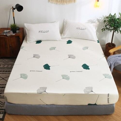 Bedclothes New 1pcs Ginkgo Leaf Fitted Sheet Bedding Set Super Soft Comfortable Bedspread Full/Queen/King Breathable No Fading