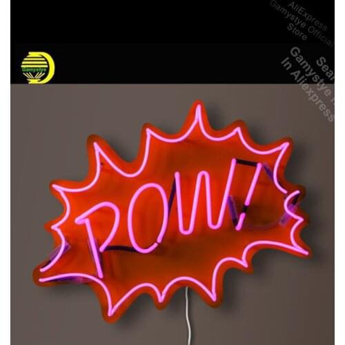 Neon Sign for POW! Pop Art Neon Bulb sign handcraft neon signboard Outdoor Lighting anuncio luminoso icons light Neon Bar Lamp