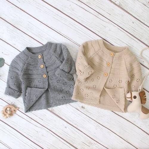 2021 Autumn Winter Kids Boys Girls Sweaters Baby Girl Solid Cotton Sweater Jacket Boys Children Knitted Kids Sweaters Girls