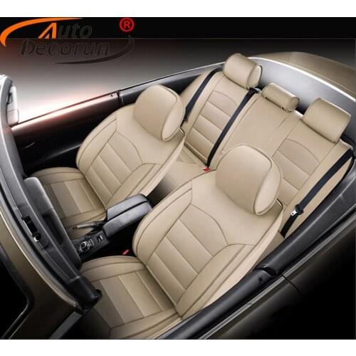 AutoDecorun Perforated Genuine Leather Seat Covers for Audi A6 Automotives Seat Cover Cowhide Car Cushion Supports Accessories