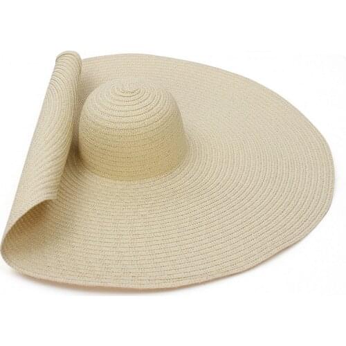 New Designer Ladies Big Brim Beach Hat Women Oversized Floppy Straw Sun Hats Summer Cooling Protection Hat Dropshippong