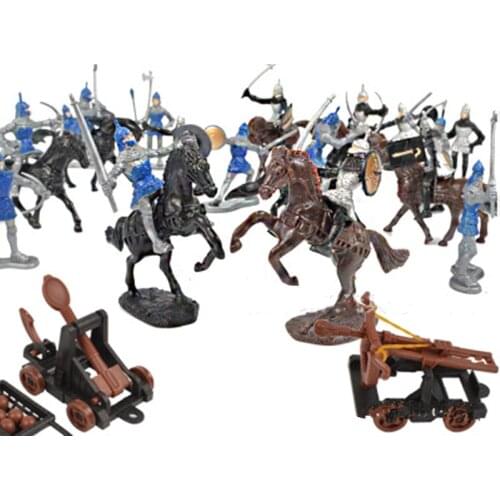 Medieval Military War colour Warriors Ancient Cavalry Battle Steed Chariot Static Military Figures Model Children Gift