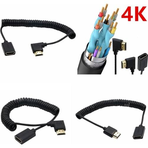 Super Extreme Slim High Speed HDMI-compatible coiled Cable 4K*2K@60HZ OD3.2mm A-HDMI Male to Female extension cable 1.2m 1.8m