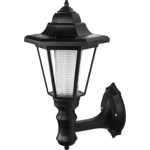 LED solar powered wall lanterns wall light lamp outdoor garden fence door