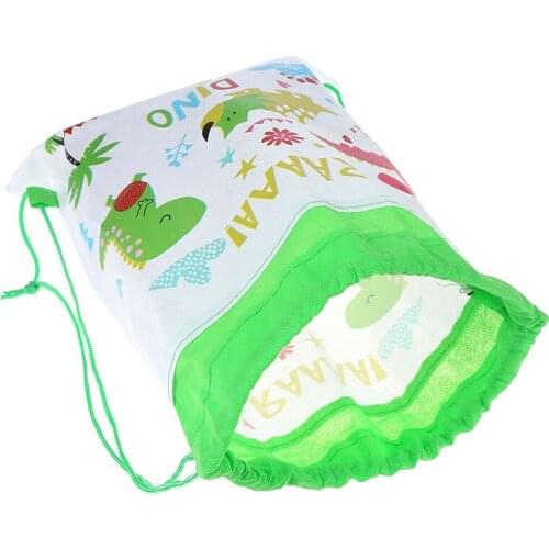 High quality Dinosaur Non-woven Bag Backpack Kids Travel School Decor Drawstring Gift Bags