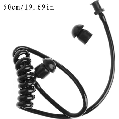 5pcs Black Replacement Coil Acoustic Air Tube Earplug For Radio Earpiece Headset