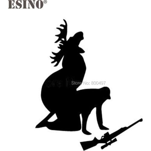 10 x Newest Design Moose Hunting Reflective Creative Auto Decal Cartoon Car Sticker Bumper Body Decal Creative Pattern Vinyl