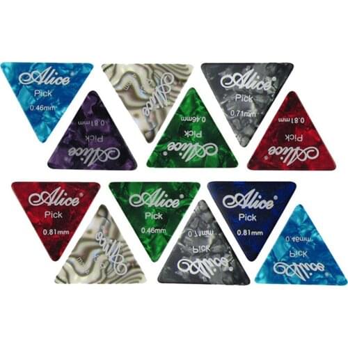 12pcs Alice Large Triangle Guitar Picks Plectrums Thin Heavy Acoustic Electric Guitarra Thickness 0.46 Mm - 1.50 Mm